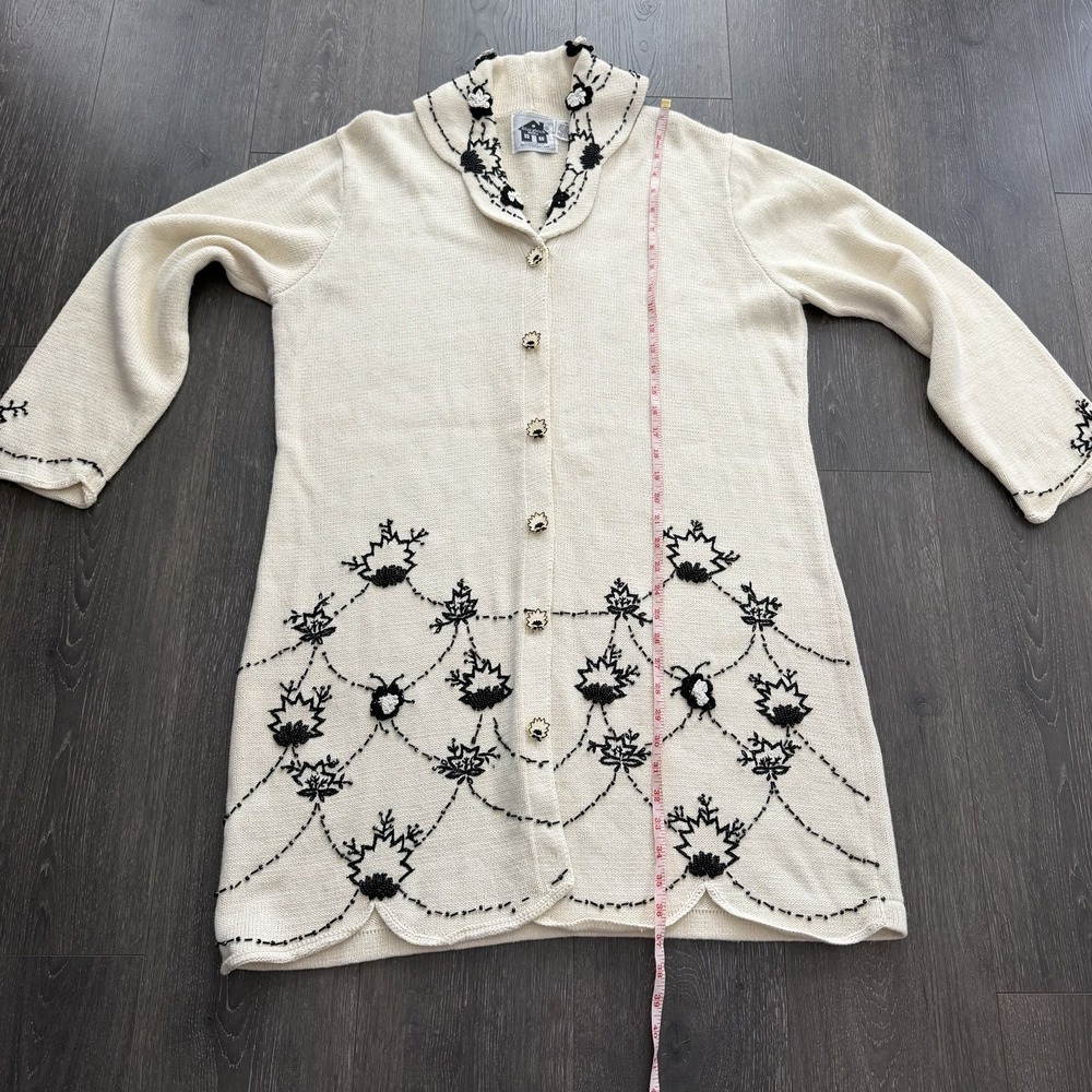 Storybook Knits Sweater Women 1X Long Floral Cardigan Open Front Forever Famous - Picture 12 of 14